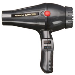TWIN TURBO Hair dryer ionic black 3200